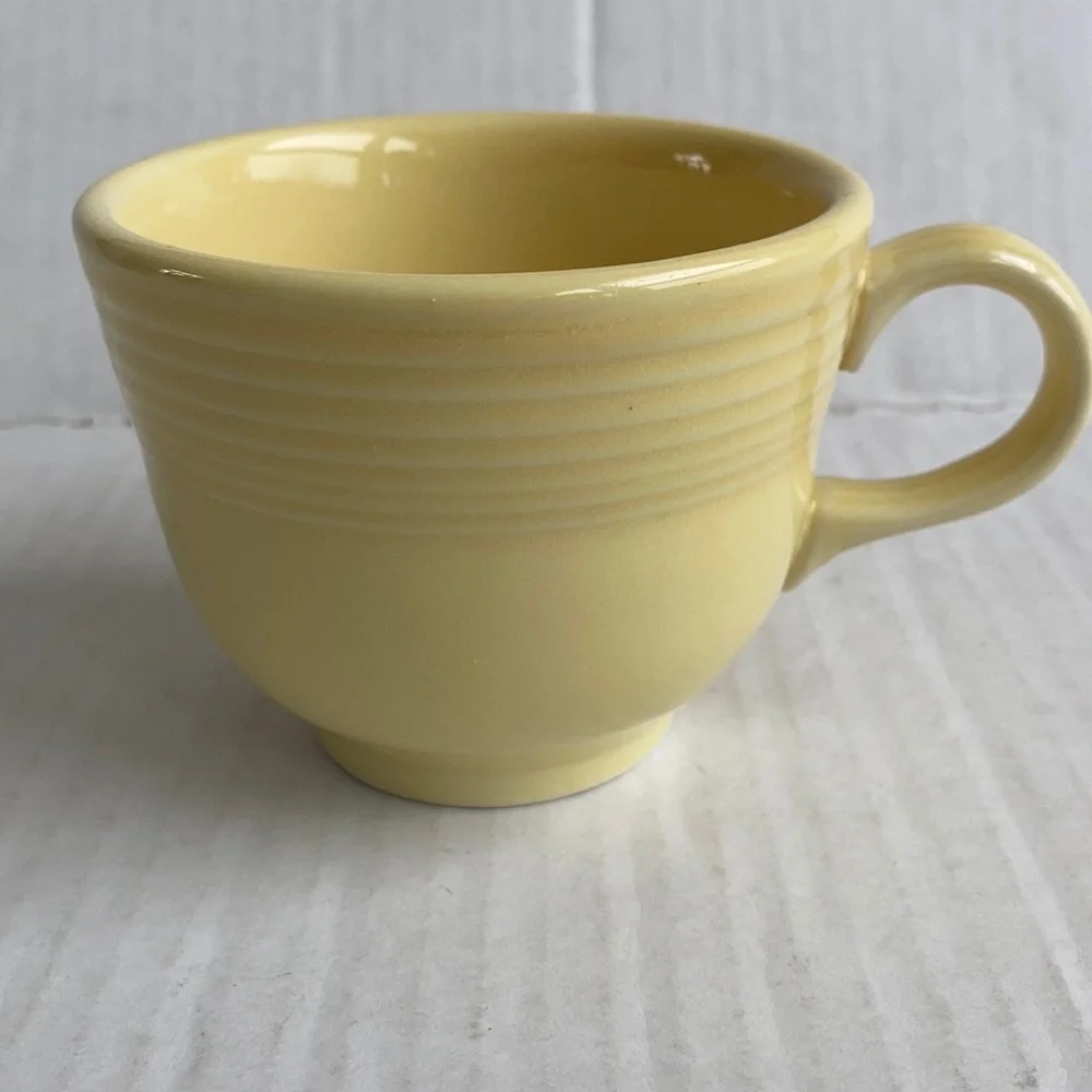 Fiesta yellow tea cup and saucer